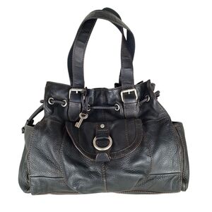 Vintage Fossil Leather Pouch Shoulder Purse Large Handbag Key Outer Hobo